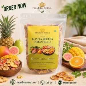 Khatta Meetha Dried Fruits(100gm) | Dehydrated fruits | Dried Orange, Guava, Pineapple & Mango | 100gm